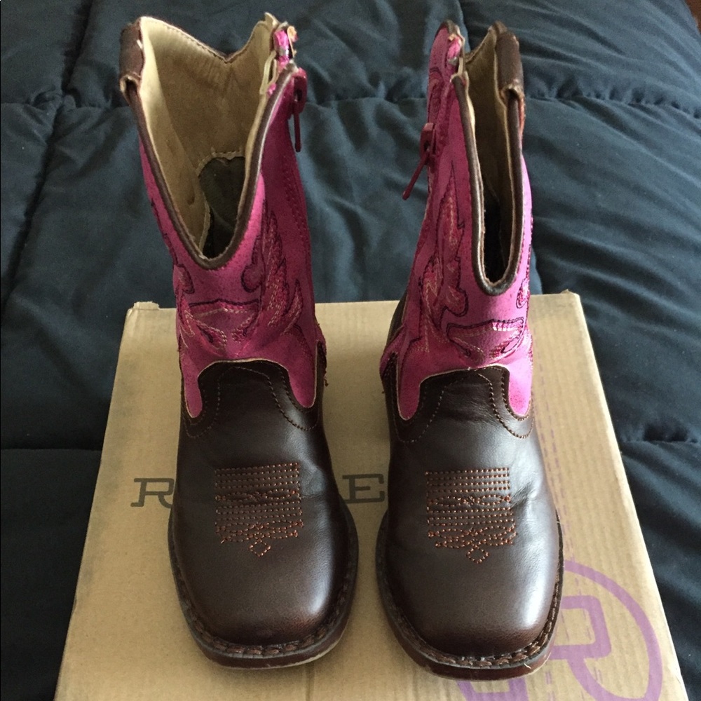 Roper 7 Cowgirl Boots Pink and Brown